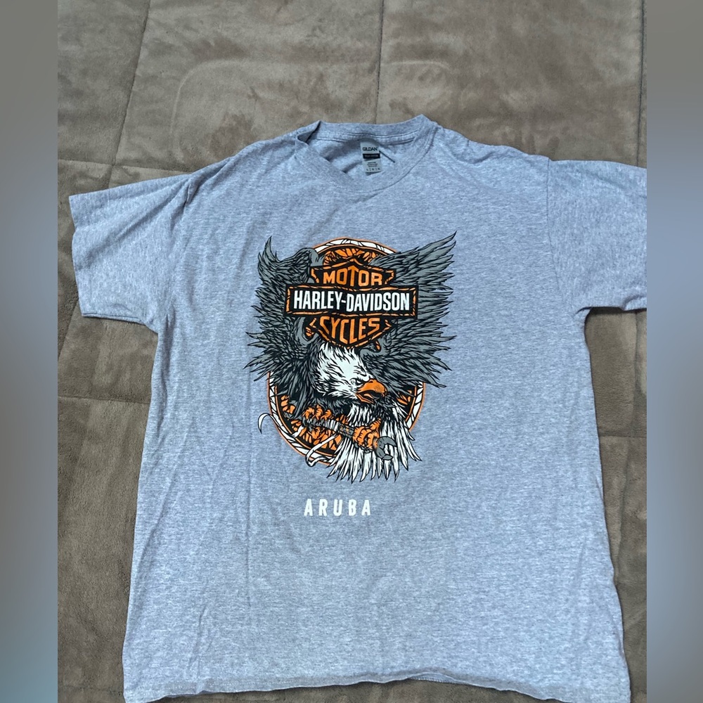 Harley Davidson - large Aruba gray T-shirt